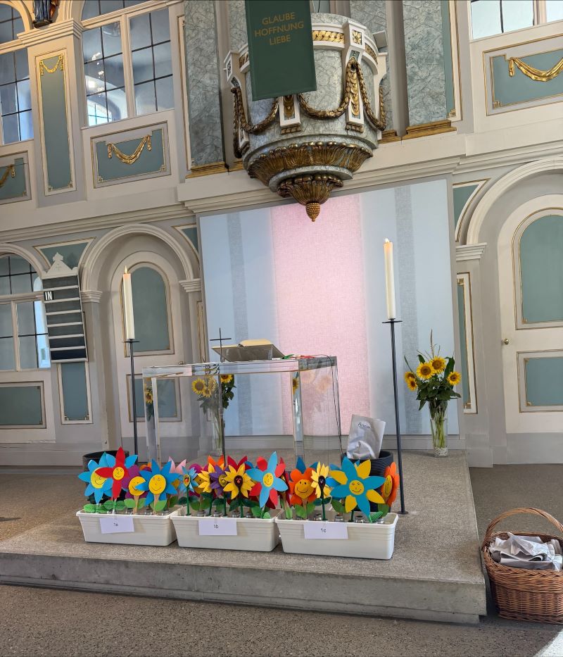 Einschulung Blumen Kirche
